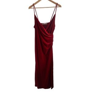Zara Bright Red Velour Dress